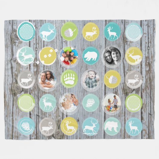 Foto's van Rustic Barn Wood Deer Beer Fleece Deken (Voorkant (Horizontaal))