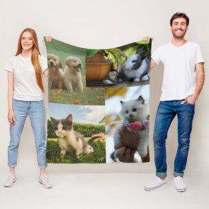 foto's van schattige baby dieren fleece deken