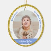 Foto's van twee jongens Grootma Cute First Kerstma Keramisch Ornament (Links)