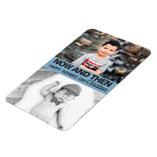 Foto's van vaderdag Now en dan van de zoon Magneet (Linkerzijde)