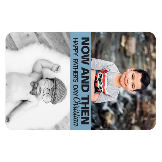 Foto's van vaderdag Now en dan van de zoon Magneet (Horizontaal)