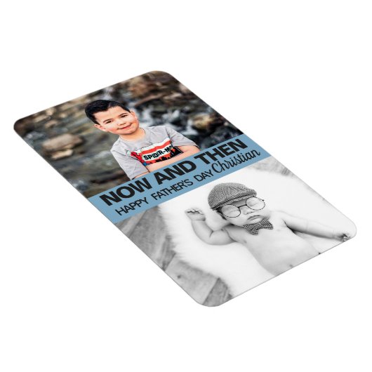 Foto's van vaderdag Now en dan van de zoon Magneet (Rechterzijde)