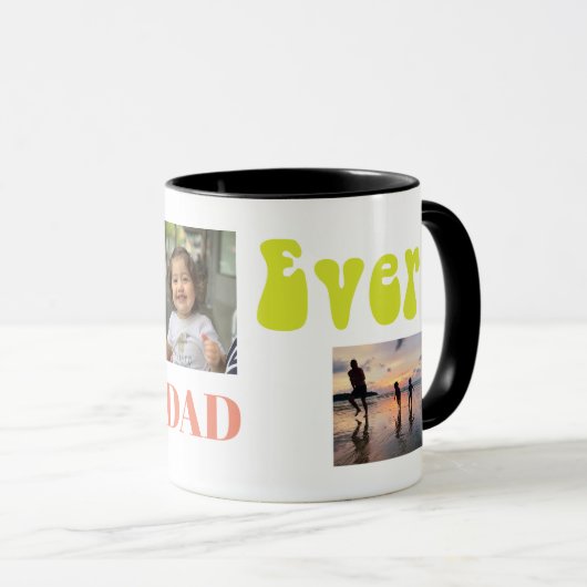 Foto's van vaders Dag Grootvaders Dag Moderne Teks Mok (Voorkant rechts)