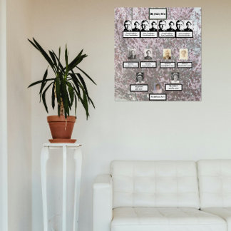 Foto's van vier generaties pruimenbloesem families perfect poster