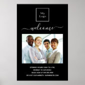 Foto's van zakelijke logo: openingstijden zwart poster (Voorkant)