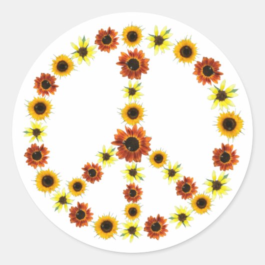 Foto's van Zonnebloemen Vredesbord Stickers (Voorkant)