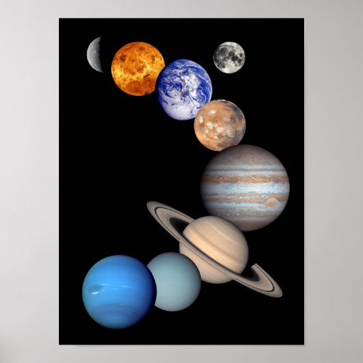 Foto's van zonnesysteemmontage JPL-planeet Poster (Voorkant)
