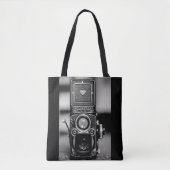  foto's van zwarte en witte camera tote bag (Voorkant)