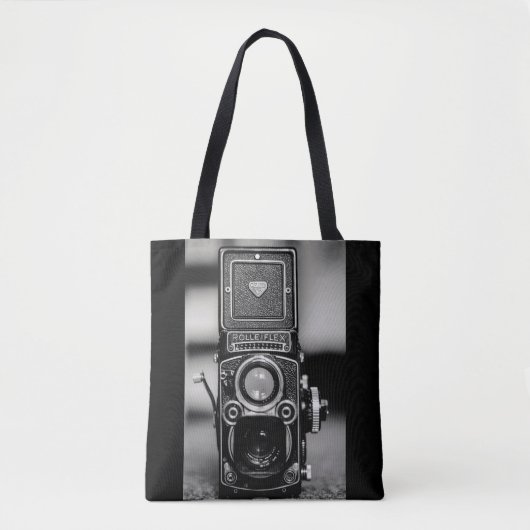  foto's van zwarte en witte camera tote bag (Voorkant)