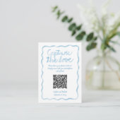 Foto's vastleggen QR-code Wavy Blue Lijst Informatiekaartje (Staand voorkant)