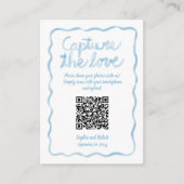Foto's vastleggen QR-code Wavy Blue Lijst Informatiekaartje (Voorkant)