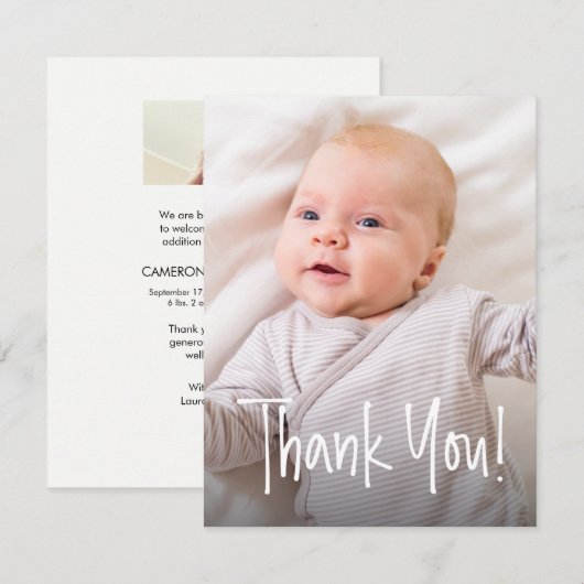 Foto's Verticaal Baby shower geboorteaankondiging (Voorkant / Achterkant)