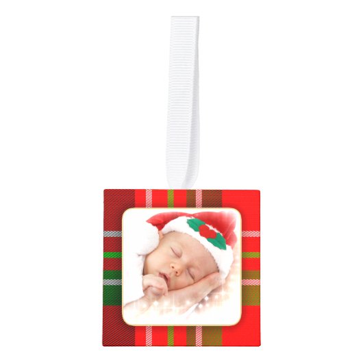 Foto's, Vier Kerst Tartan Afbeelding Lijsten Decoratie (Voorkant)