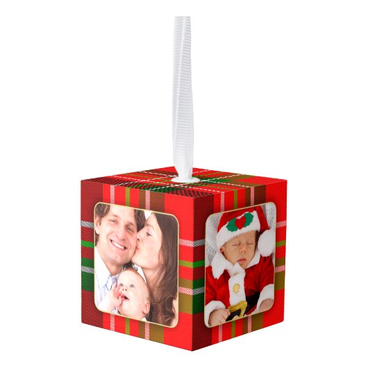 Foto's, Vier Kerst Tartan Afbeelding Lijsten Decoratie (Achter hoekig)
