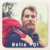 Foto's voor 40e verjaardag mannen heren kartonnen onderzetters (Voorkant)