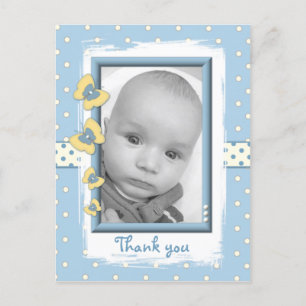 Foto's voor baby's bedankt voor cadeau met vlinder briefkaart