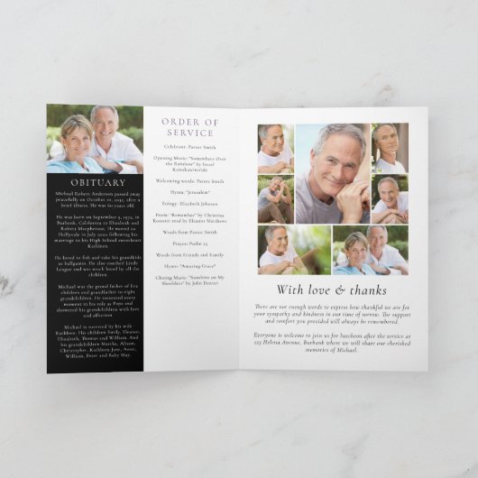 Foto's voor de Sunset Ocean Folded Memorial Funera Programma (Binnen)