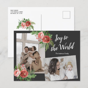 Foto's waterverf Floral Holiday Greeting familie P Briefkaart