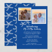 Foto's Zee Thema Bruiloftsreceptie Alleen Kaart (Voorkant / Achterkant)