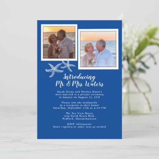 Foto's Zeethema Bruiloftsreceptie Only Kaart (Staand voorkant)