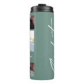 Fotosap groen afstuderen script modern elegant thermosbeker (Voorkant)