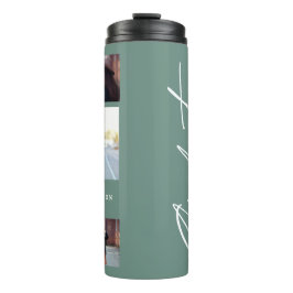 Fotosap groen afstuderen script modern elegant thermosbeker