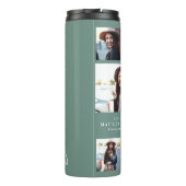 Fotosap groen afstuderen script modern elegant thermosbeker (Achterkant)