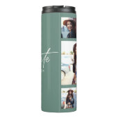 Fotosap groen afstuderen script modern elegant thermosbeker (Achterkant)
