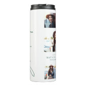 Fotosap groen afstuderen script modern elegant thermosbeker (Achterkant)