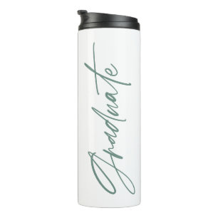 Fotosap groen afstuderen script modern elegant thermosbeker