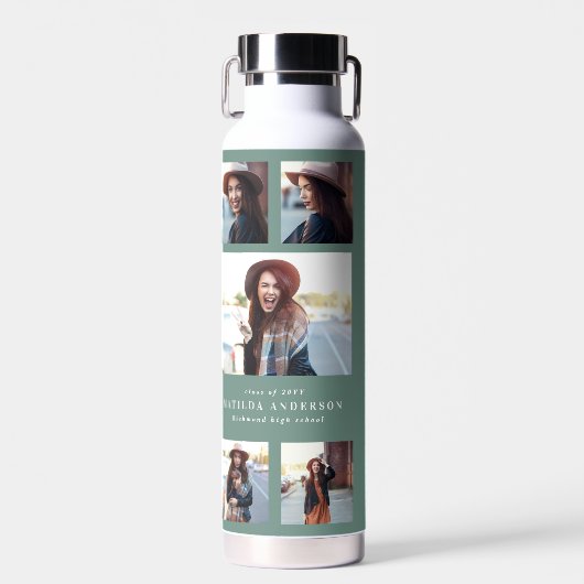 Fotosap groen afstuderen script modern elegant waterfles (Voorkant)