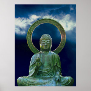 Fotoschilderij Bronze Buddha Poster