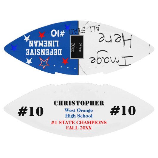 Fotoschoolkampioenen Colbalt Blue American Football (Panelen)