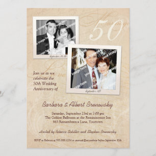 Fotoscrapbook Jubileum Party Invitation Kaart