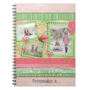 Fotoscrapbook Pagina Roze en Groen Notitieboek