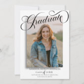 Fotoscript Afstuderen zwart wit Afstuderen Kaart (Voorkant)