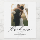 Fotoscript Bedankt Fotobruiloft Wijn Etiket (Enkel label)