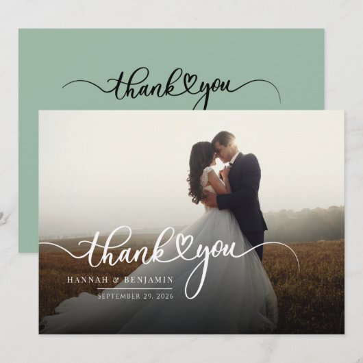 Fotoscript bruiloft bedankkaart (Voorkant / Achterkant)