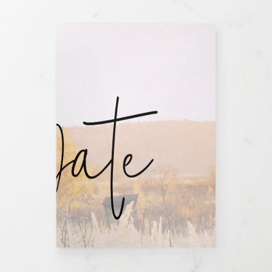 Fotoscript Bruiloft Bewaar de datum Kaart (Cover)