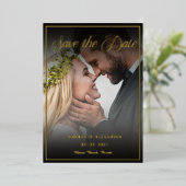 Fotoscript De datum opslaan Folie Uitnodiging (Staand Voorkant)