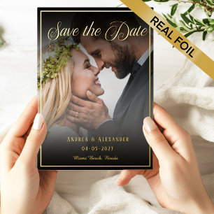 Fotoscript De datum opslaan Folie Uitnodiging