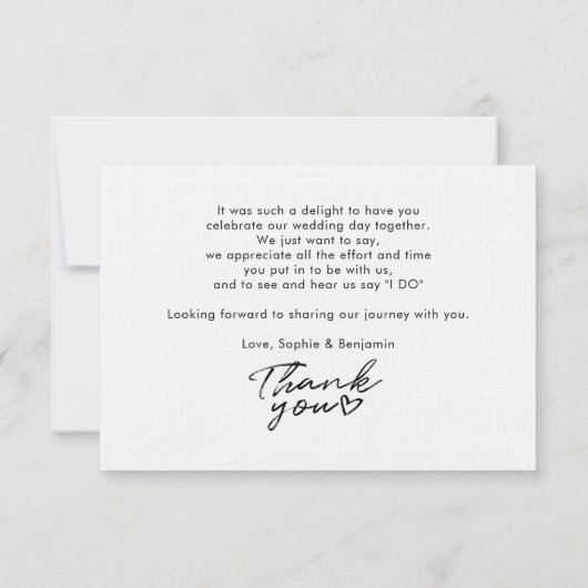 Fotoscript Elegant Wedding Bedankkaart (Achterkant)