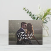 Fotoscript Elegant Wedding Bedankkaart (Staand voorkant)