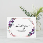 Fotoscript Floral Wedding Bedankkaart (Staand voorkant)