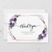 Fotoscript Floral Wedding Bedankkaart (Voorkant)