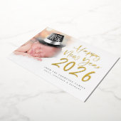Fotoscript Gelukkig Nieuwjaar 2026 Kalender Real Folie Feestdagenkaart (Gedraaid)