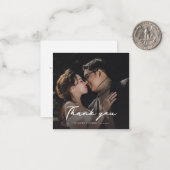 Fotoscript Handbeletterde bruiloft Dank u Notitiekaartje (Voorkant / Achterkant in situ)