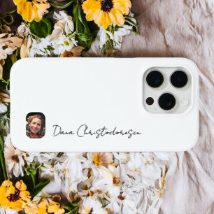 Fotoscript modern minimalistisch wit zwart stijlvo iPhone 16 pro hoesje