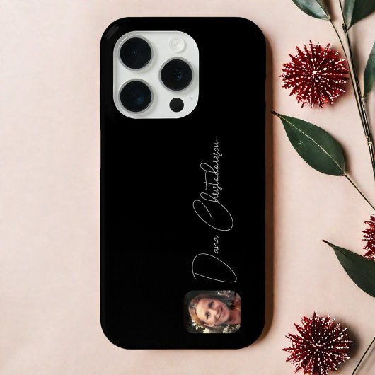 Fotoscript modern minimalistisch zwart wit elegant Case-Mate iPhone case