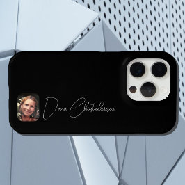 Fotoscript modern minimalistisch zwart wit elegant iPhone 15 pro case